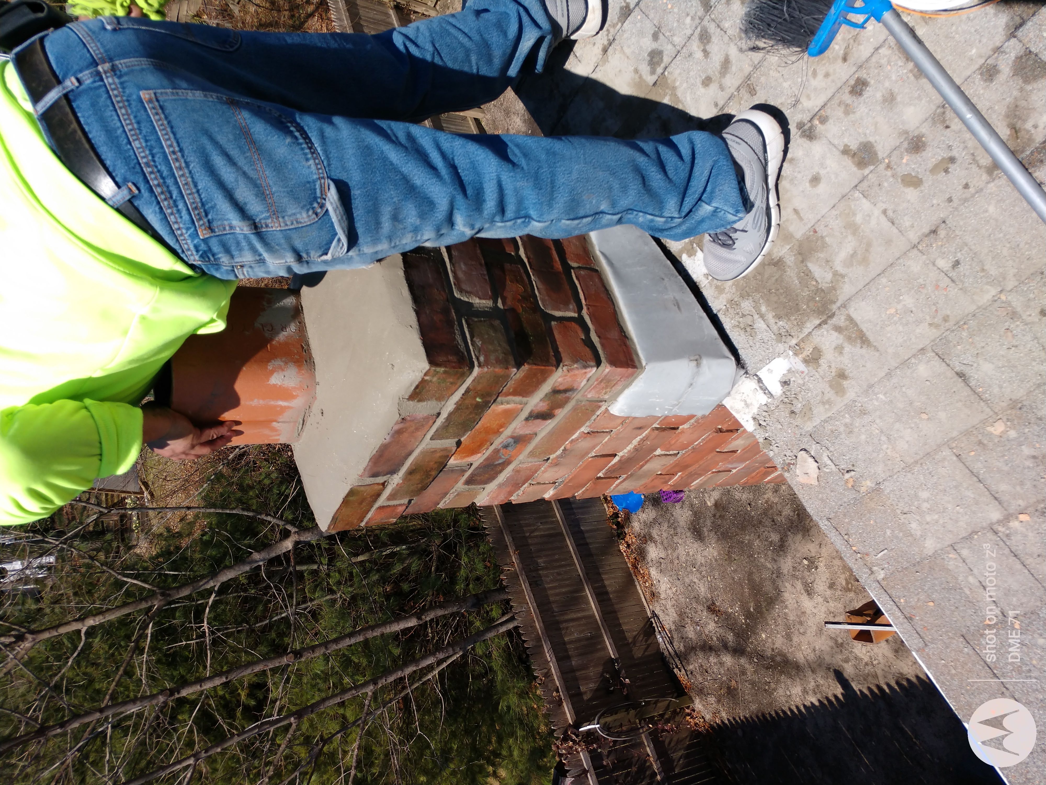 Cracked chimney professionally repaired in Merrick, NY